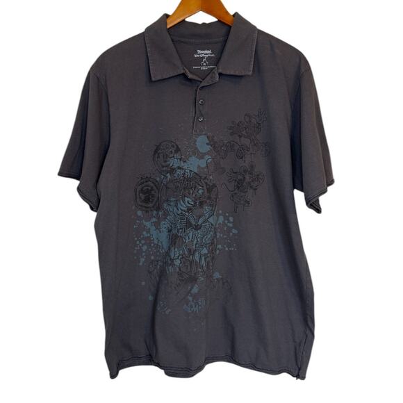 Disneyland Polo Shirt Men X Large Gray Mickey Mouse Walt Disney World Vacation - Picture 1 of 6